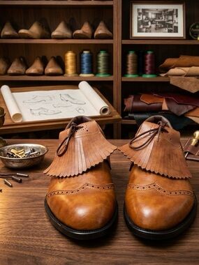 Vintage Hanover Royal Kiltie Golf Shoes 1970s USA Made Wingtip Brogue Size 10.5